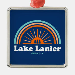 Lake Lanier Georgia Rainbow Metal Ornament