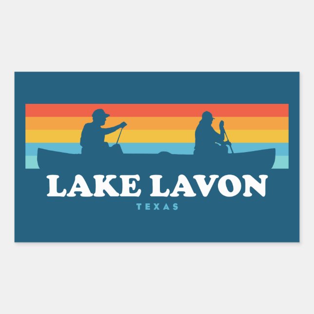 Lake Lavon Texas Canoe Rectangular Sticker (Front)