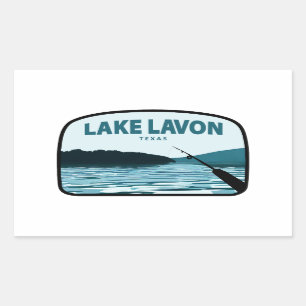 Lake Lavon Texas Fishing Rod Rectangular Sticker