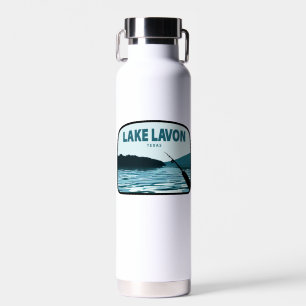 Lake Lavon Texas Fishing Rod Water Bottle