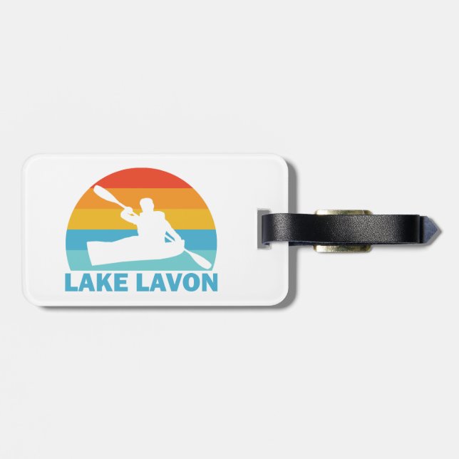 Lake Lavon Texas Kayak Luggage Tag (Back Horizontal)