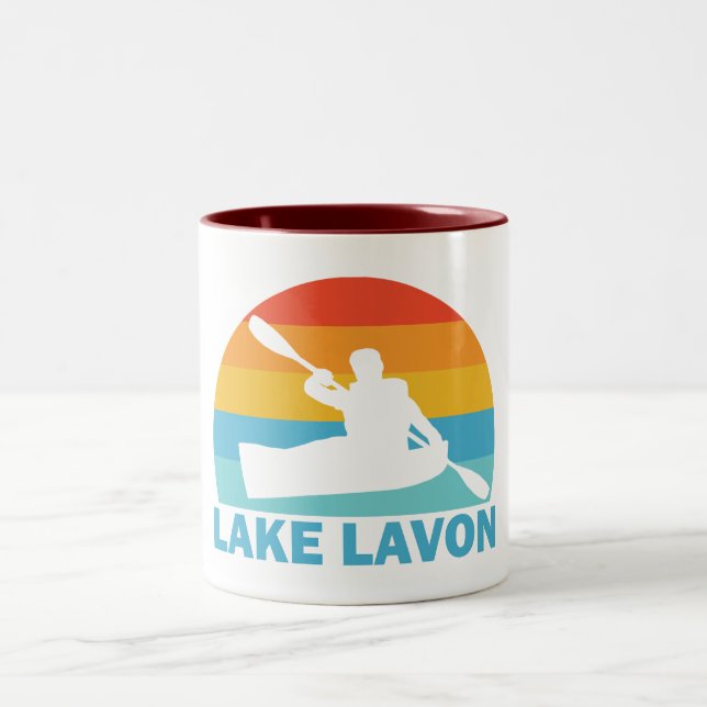 Lake Lavon Texas Kayak Two-Tone Coffee Mug (Center)