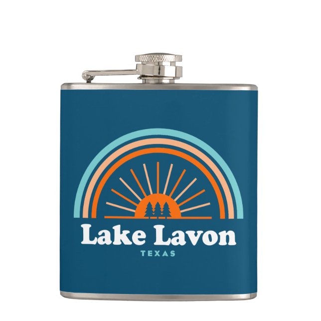 Lake Lavon Texas Rainbow Hip Flask (Front)