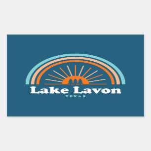 Lake Lavon Texas Rainbow Rectangular Sticker