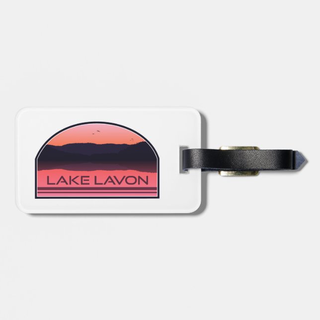 Lake Lavon Texas Red Sunrise Luggage Tag (Back Horizontal)