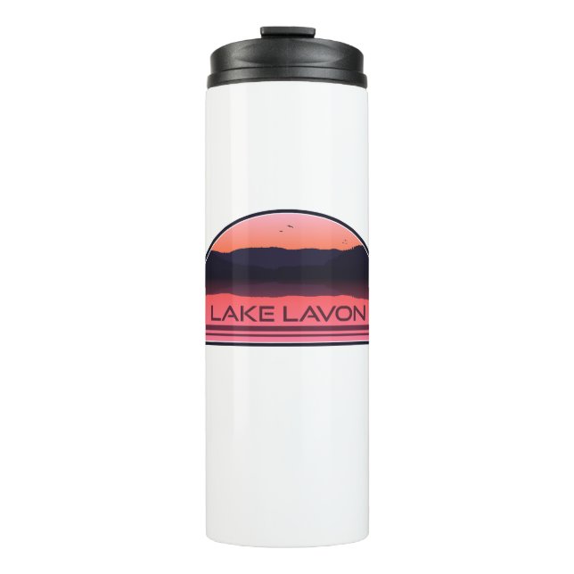 Lake Lavon Texas Red Sunrise Thermal Tumbler (Front)