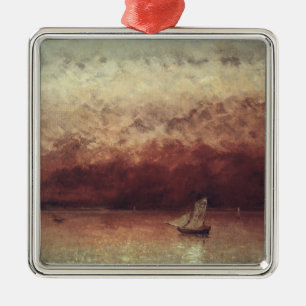 Lake Leman with Setting Sun, c.1876 Metal Ornament