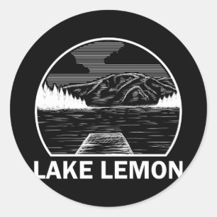 Lake lemon indiana funny fishing camping summer classic round sticker