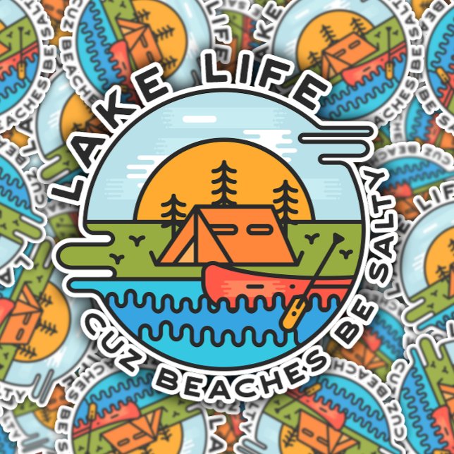 Lake Life Beach Funny Camping | Die-Cut Sticker (Creator Uploaded)