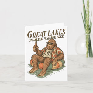 Lake Life Bigfoot Drinking Great Lakes Unsalted Sh Card
