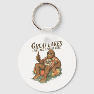 Lake Life Bigfoot Drinking Great Lakes Unsalted Sh Key Ring