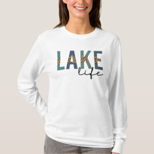Lake Life Cheetah Print Typography T-Shirt