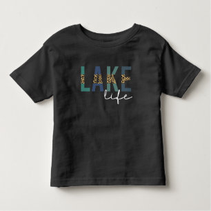 Lake Life Cheetah Print Typography Toddler T-Shirt