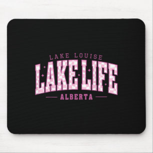 Lake Life Chequerboard Lake Louise Summer Vacation Mouse Pad