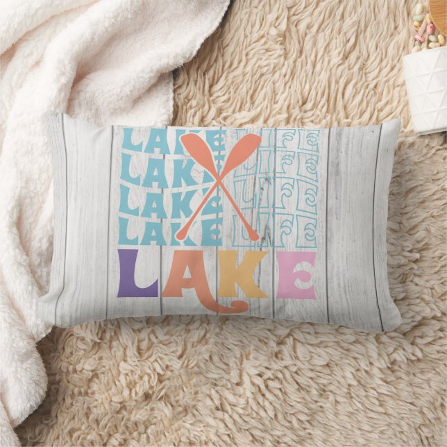 Lake Life Colourful And Fun Font   Lumbar Cushion (Blanket)