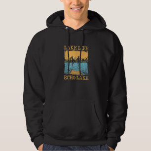 Lake Life Echo Lake Swimming Maine Swimmer Camping Hoodie