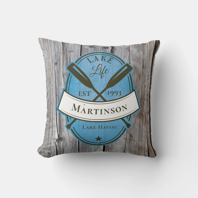 Lake Life Family Monogram Cushion (Front)
