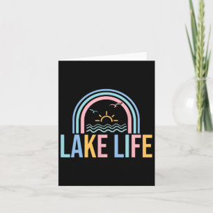 Lake Life Fisherman Retro Groovy Fishing Lake Love Card
