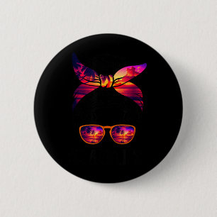 Lake Life Hair Girl Retro Lake Summer 6 Cm Round Badge
