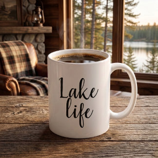 Lake Life House Chic Simple Typography Coffee Mug