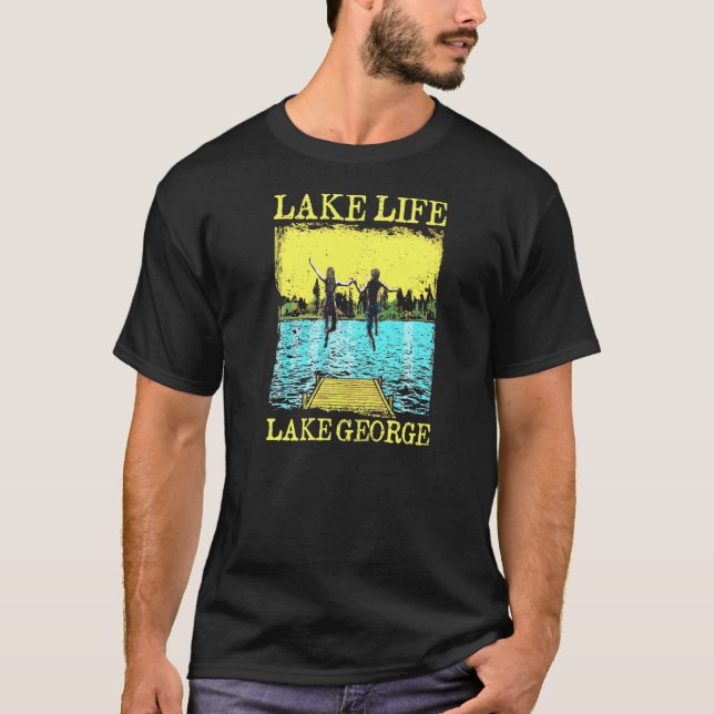 Lake Life Lake George Swimming New York Swimmer Ca T-Shirt (Front)