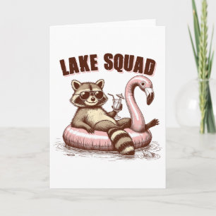 Lake Life Lake Mode Lake Vibes Boating Racoon Lake Card
