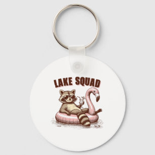 Lake Life Lake Mode Lake Vibes Boating Racoon Lake Key Ring