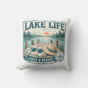 Lake Life Lodge & Resort Vintage Lakeside Retreat Cushion