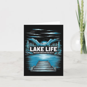 Lake Life Quote Adventure Nature Mountains Hiking Card