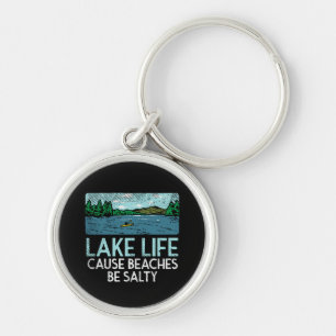 Lake Life Salty Beaches Key Ring