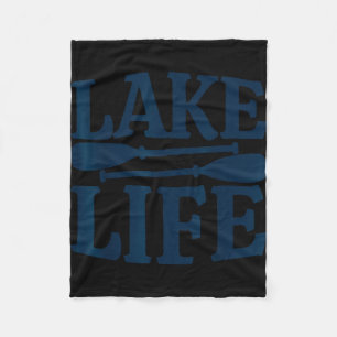 Lake life summer vacation fleece blanket