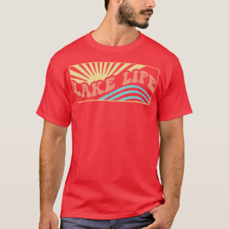 Lake Life Sunset Summer Retro Cute Vacation  T-Shirt