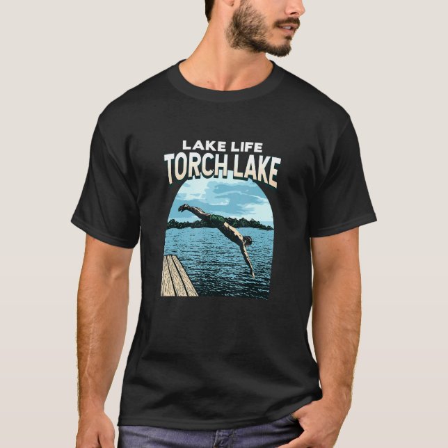 Lake Life Torch Lake Swimming Michigan Swimmer Swi T-Shirt (Front)