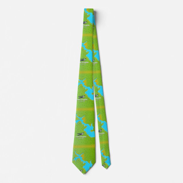 lake livingston Texas map Tie (Front)