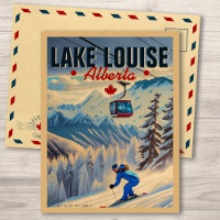 Lake Louise Alberta Canada Mountain Vintage 1950s