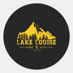 Lake Louise Alberta Canada Ski Resort Alpine Skiin Classic Round Sticker