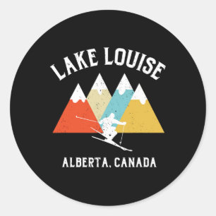 Lake Louise Alberta Canada Ski Vacation Souvenir Classic Round Sticker