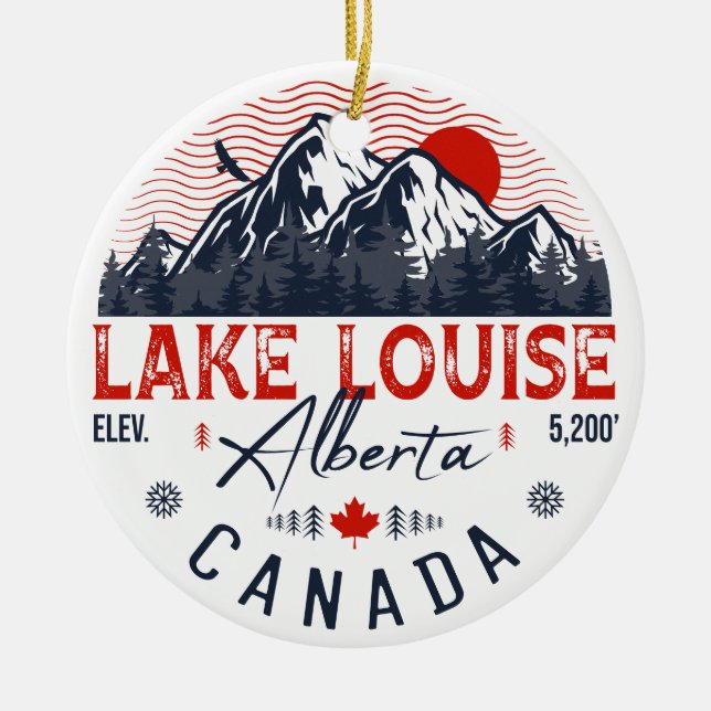 Lake Louise Alberta Canada Travel Ski Souvenirs Ceramic Ornament (Front)