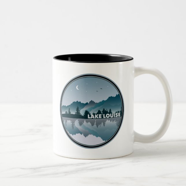 Lake Louise Alberta Reflection Two-Tone Coffee Mug (Right)