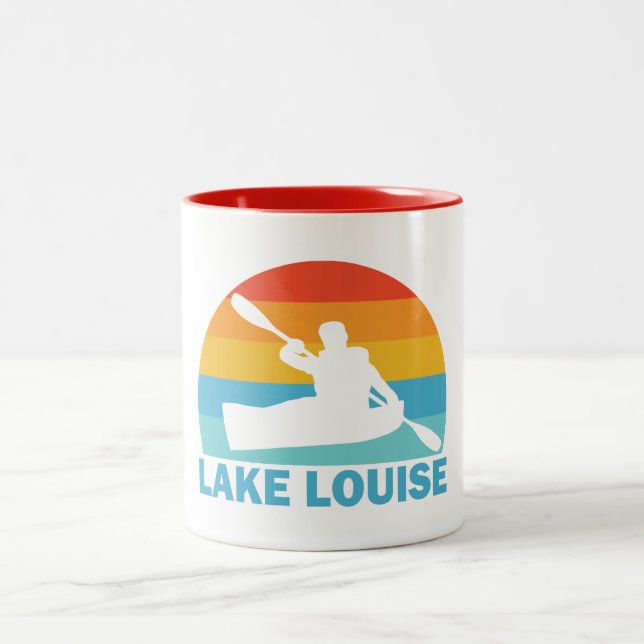 Lake Louise Banff National Park Kayak Two-Tone Coffee Mug (Center)