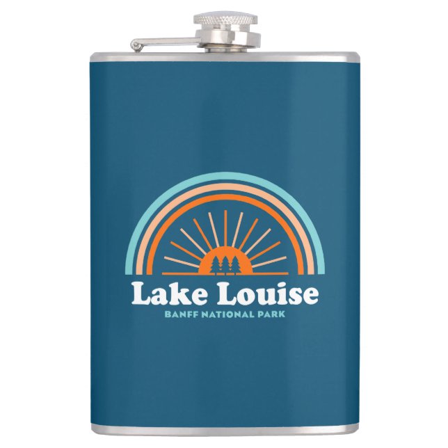 Lake Louise Banff National Park Rainbow Hip Flask (Front)