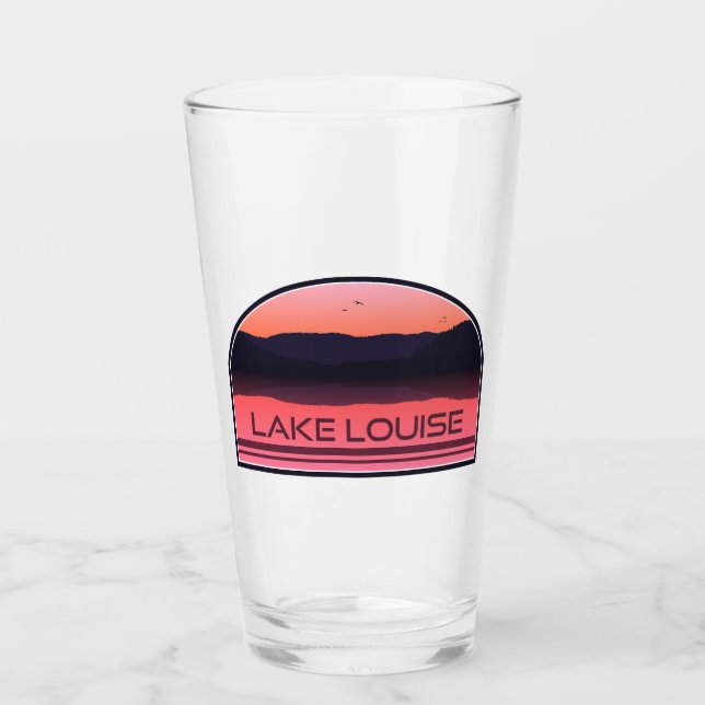 Lake Louise Banff National Park Red Sunrise Glass (Front)