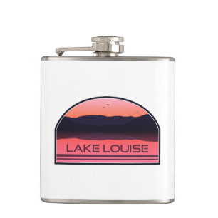 Lake Louise Banff National Park Red Sunrise Hip Flask
