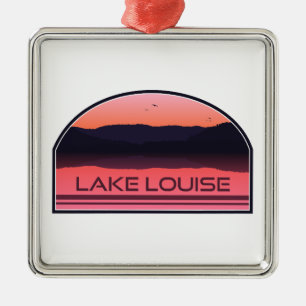 Lake Louise Banff National Park Red Sunrise Metal Ornament