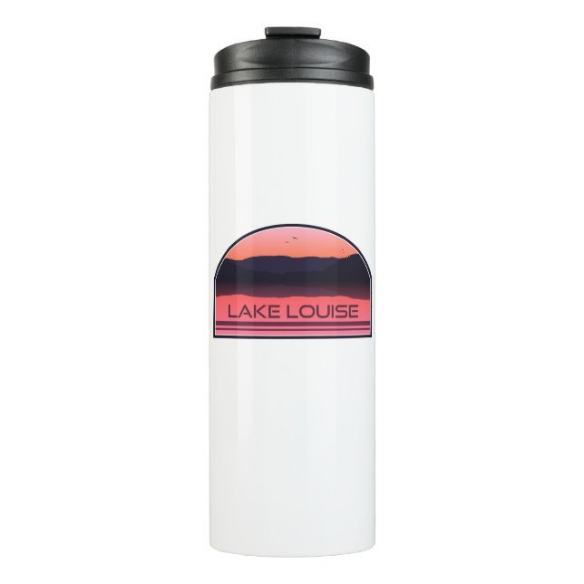 Lake Louise Banff National Park Red Sunrise Thermal Tumbler (Front)