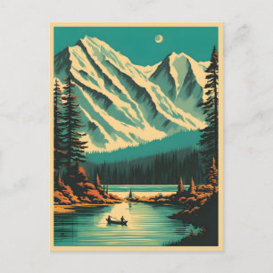 Lake Louise Banff National Park Retro Travel Postcard