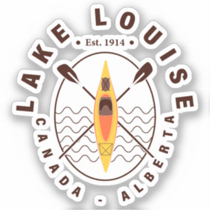 Lake Louise Canada Alberta Kayaking Retro Souvenir