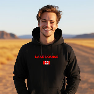 Lake Louise Canada Canadian Flag Dark Colour Hoodie