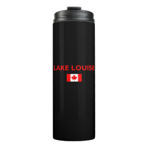 Lake Louise Canada Canadian Flag Dark Colour Thermal Tumbler