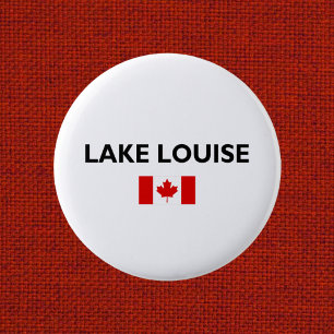 Lake Louise Canada Canadian Flag Light-Colour 6 Cm Round Badge